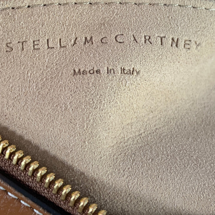 STELLA McCARTNEY Brown White Studded Faux Leather Handbag & Leather Goods