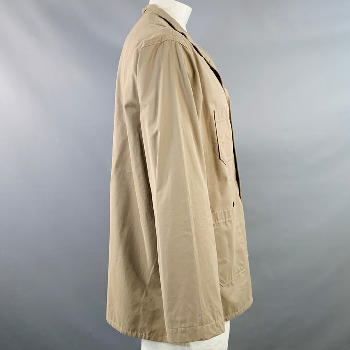 ENGINEERED GARMENTS Size L Khaki Polyester Blend Moleskin Patch Pockets Jacket
