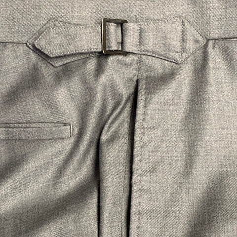 HADLEIGH'S Size 32 Grey Wool Side Tabs Cuffed Straight Dress Pants