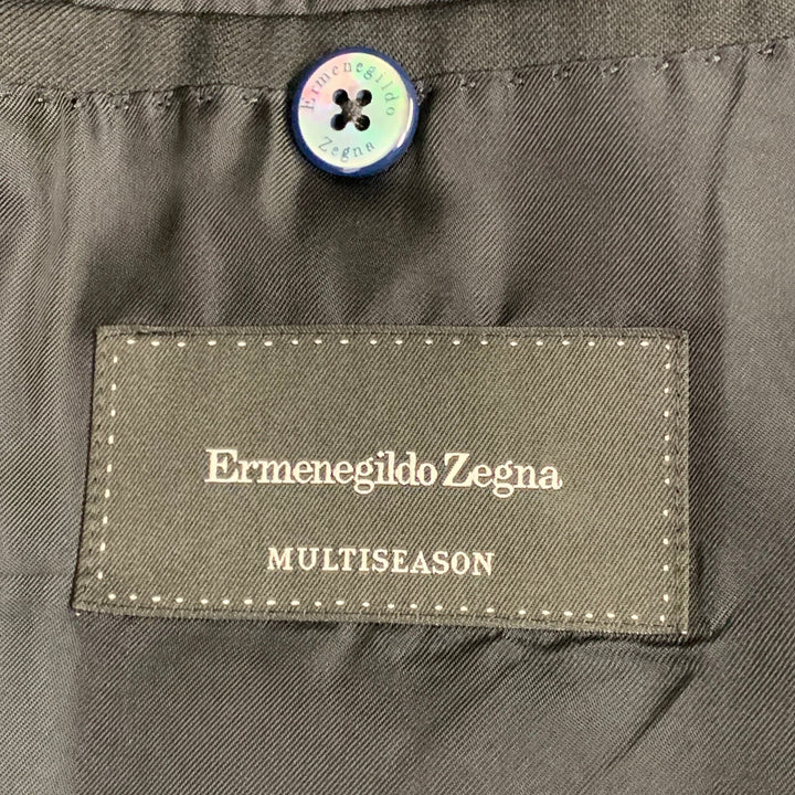 ERMENEGILDO ZEGNA Size 46 Black Wool Single Button Tuxedo