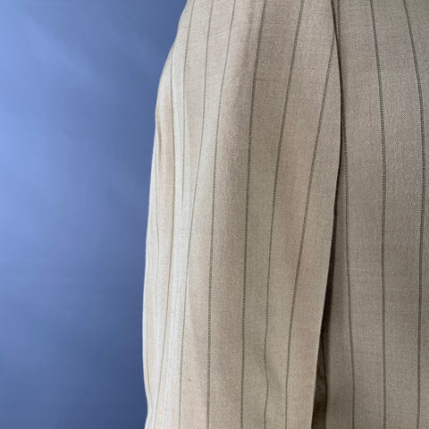 PRADA Size 44 Regular Tan Brown Pinstripe Viscose Linen Sport Coat