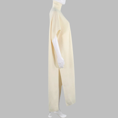 JIL SANDER Size M Cream Wool Asymmetrical Vest