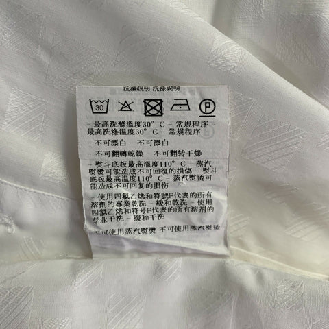 EMPORIO ARMANI Size L White Squares Cotton Blend Button Up Long Sleeve Shirt