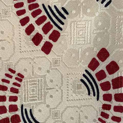 POLO by RALPH LAUREN Beige Red Black Abstract Silk Tie