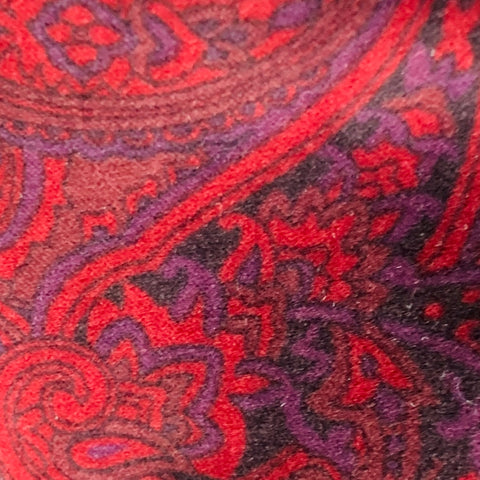 JOSEPH ABBOUD Size 40 Black Burgundy Paisley Cotton Tuxedo Sport Coat
