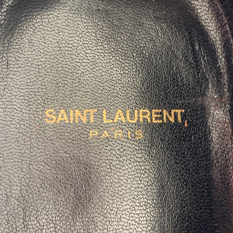 SAINT LAURENT Size 10 Silver Metallic Leather Derby Lace-Up Shoes