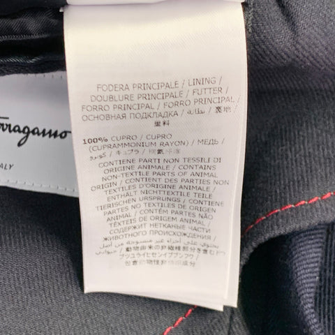 SALVATORE FERRAGAMO Size 42 Navy Twill Virgin Wool Cotton Sport Coat