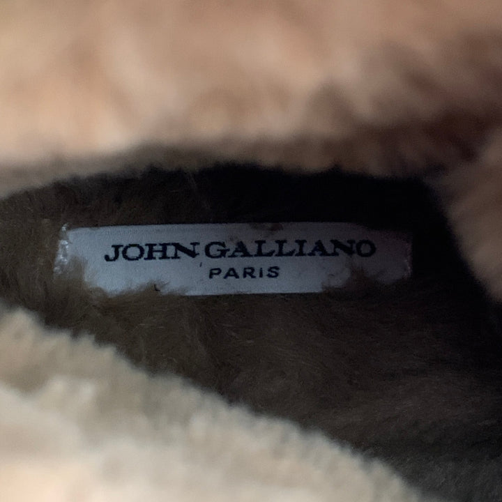 JOHN GALLIANO Size 10 Black Leather Lace-Up Boots