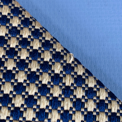 SALVATORE FERRAGAMO Navy Beige Checkered Silk Tie