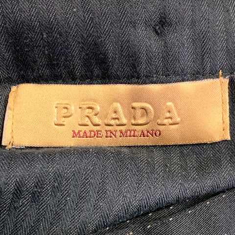 PRADA Size 40 Black Yellow Dots Flat Front Dress Pants