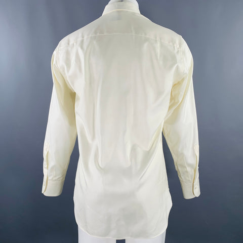 ERMENEGILDO ZEGNA Size M Cream Cotton Button Down Long Sleeve Shirt