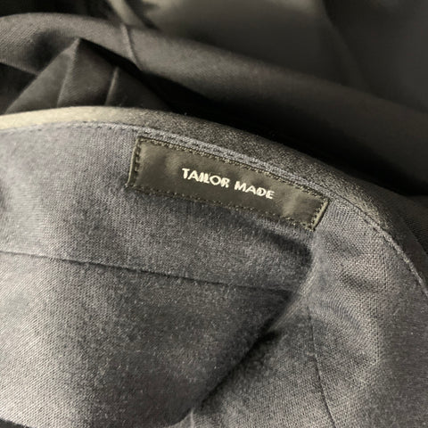JIL SANDER FW2021 Chest Size 42 Black Wool Cashmere Notch Lapel 36 32 Suit