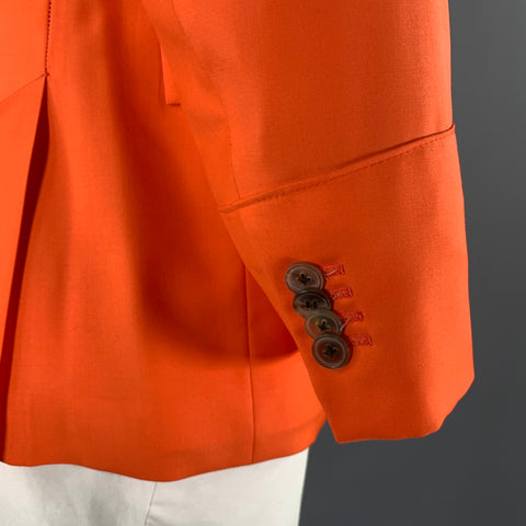 PAUL SMITH Chest Size 44 Orange Neon Wool Peak Lapel Sport Coat