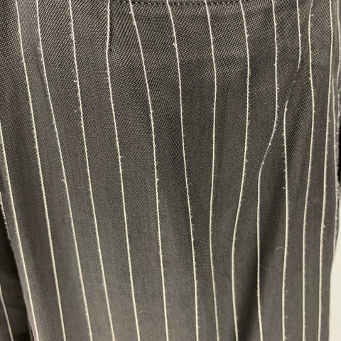 COMME des GARCONS 1980s Size S Black White Rayon Stripe Wide Leg Dress Pants
