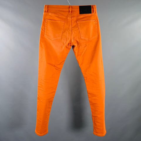 DIESEL Size 31 D-Strukt Orange Cotton Blend Slim 5 Pocket Jeans