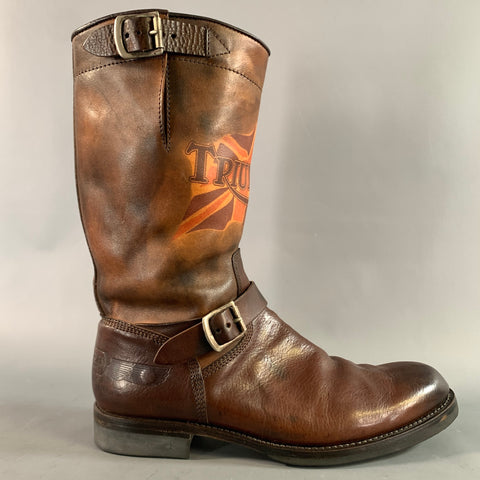 PAUL SMITH Size 8 Brown Antique Leather Pull On Boots