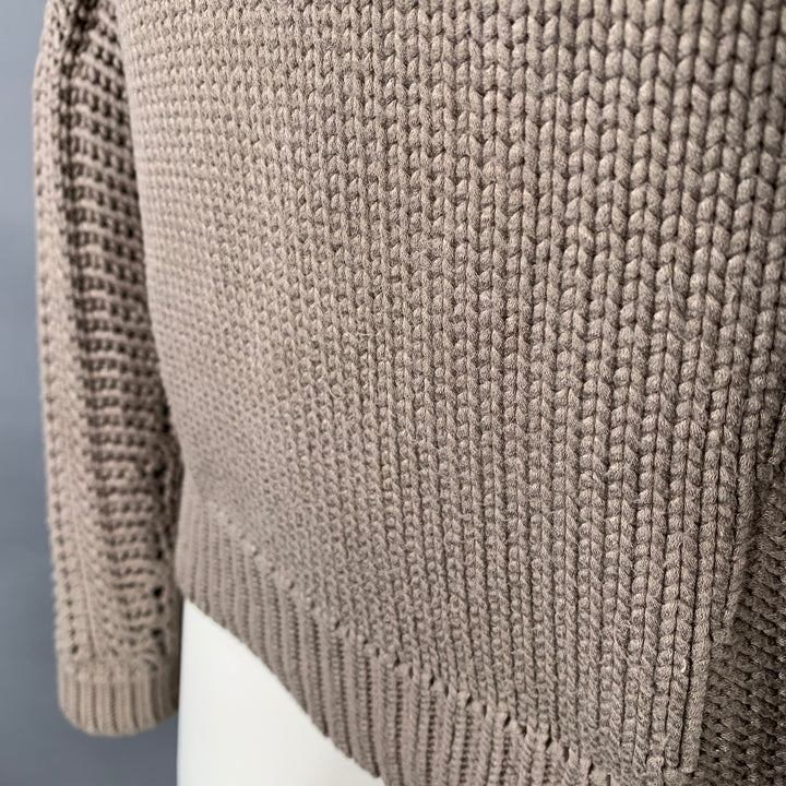 HELMUT LANG FW13 Size S Taupe Open Knit Crew Neck Sweater