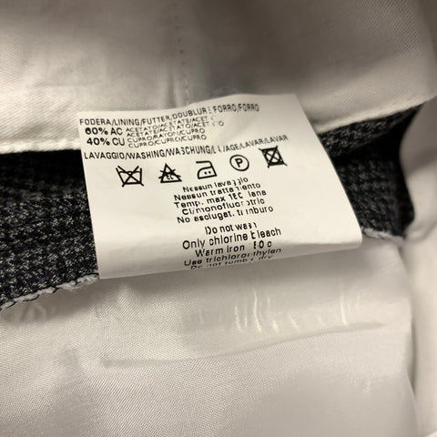 ZANELLA Size 38 Grey Black Houndstooth Wool Cashmere Pleated Dress Pants