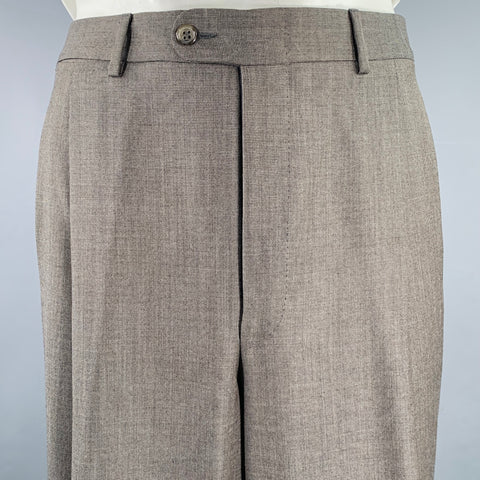 ERMENEGILDO ZEGNA Size 48 Regular Brown Wool Notch Lapel Suit
