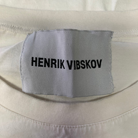 HENRIK VIBSKOV Size S White Multi-Color Print Organic Cotton Crew-Neck T-shirt