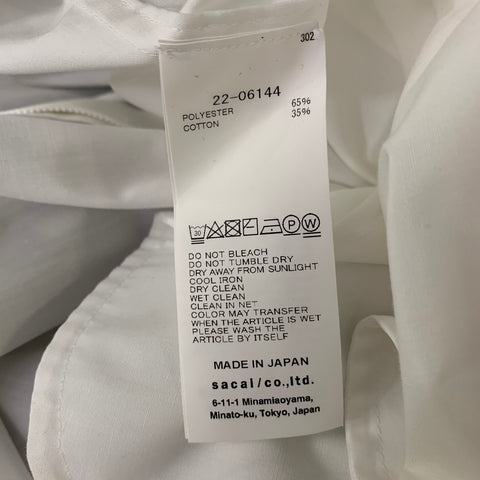 SACAI Size M White Polyester Cotton Midi Shirt Dress