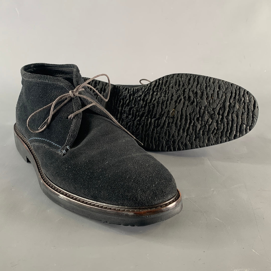 ERMENEGILDO ZEGNA Size 9.5 Navy Suede Chukka Boots