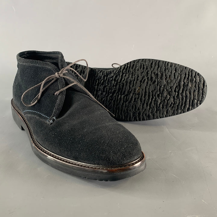 ERMENEGILDO ZEGNA Size 9.5 Navy Suede Chukka Boots
