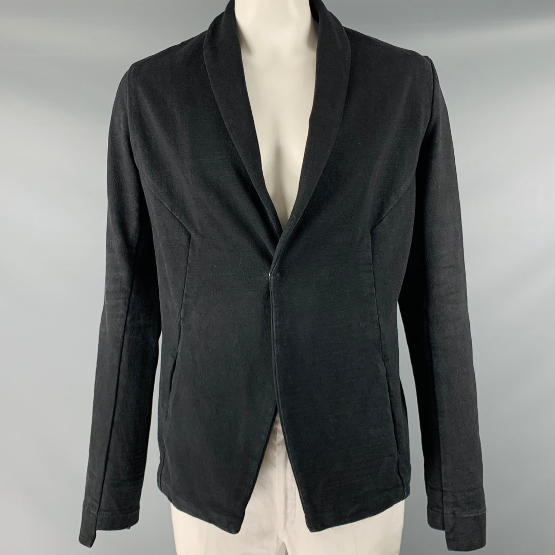 ANDREA YA'AQOV Size L Black Cotton Shawl Collar Jacket