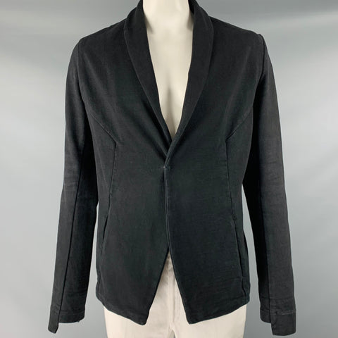 ANDREA YA'AQOV Chaqueta con cuello chal de algodón negra talla L