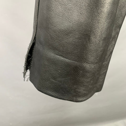 A TASTE OF LEATHER Vintage Size 31 Black Leather Button Fly Casual Pants