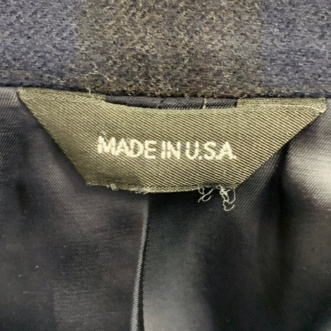 JACK SPADE Size 40 Grey Navy Plaid Camel Hair Notch Lapel Sport Coat