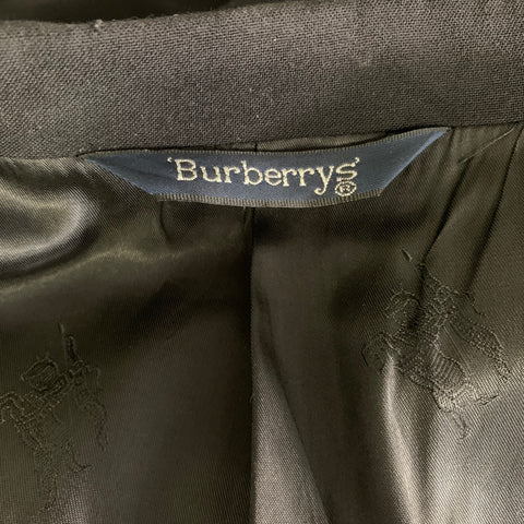 BURBERRYS Chest Size 41 Black Solid Wool 36 29 Suit