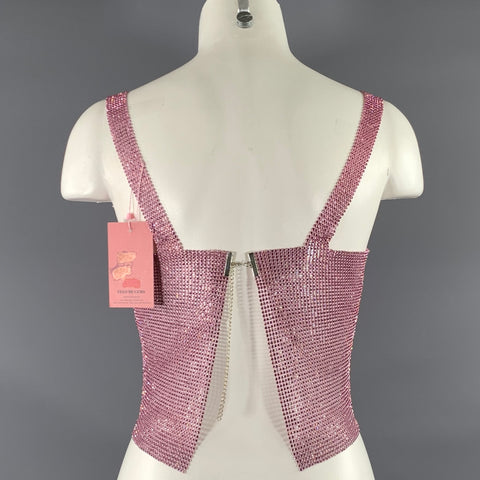 NO BRAND Size M Pink Cropped Casual Top