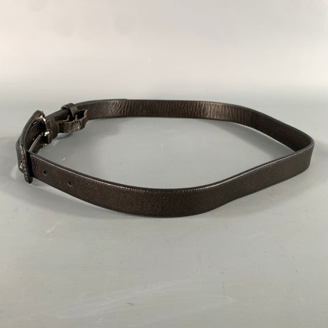 PRADA Waist Size 25 Brown Silver Leather Belt