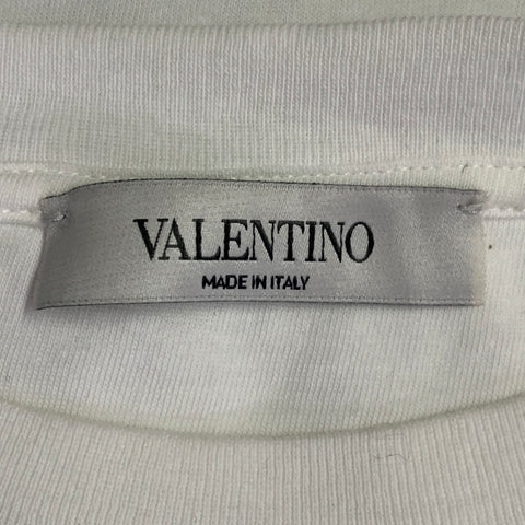 VALENTINO Size XL White Logo Cotton Short Sleeve Crew Neck T-shirt