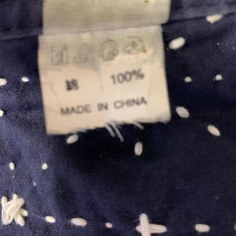NO BRAND Size M Navy White Geometric Cotton Robe Jacket
