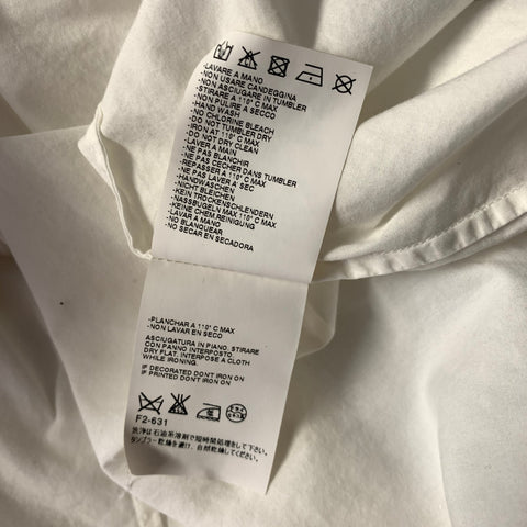 MAISON MARTIN MARGIELA Size S White Light Grey Cotton Long Sleeve Shirt