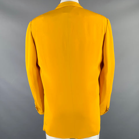 GIANFRANCO FERRE Size 40 Yellow Silk Single Breasted Sport Coat