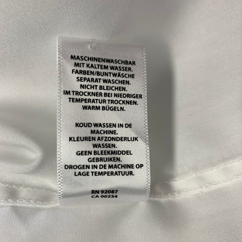 Chemise en coton blanc à manches longues et poignets mousquetaires plissée SAKS FIFTH AVENUE Taille XL