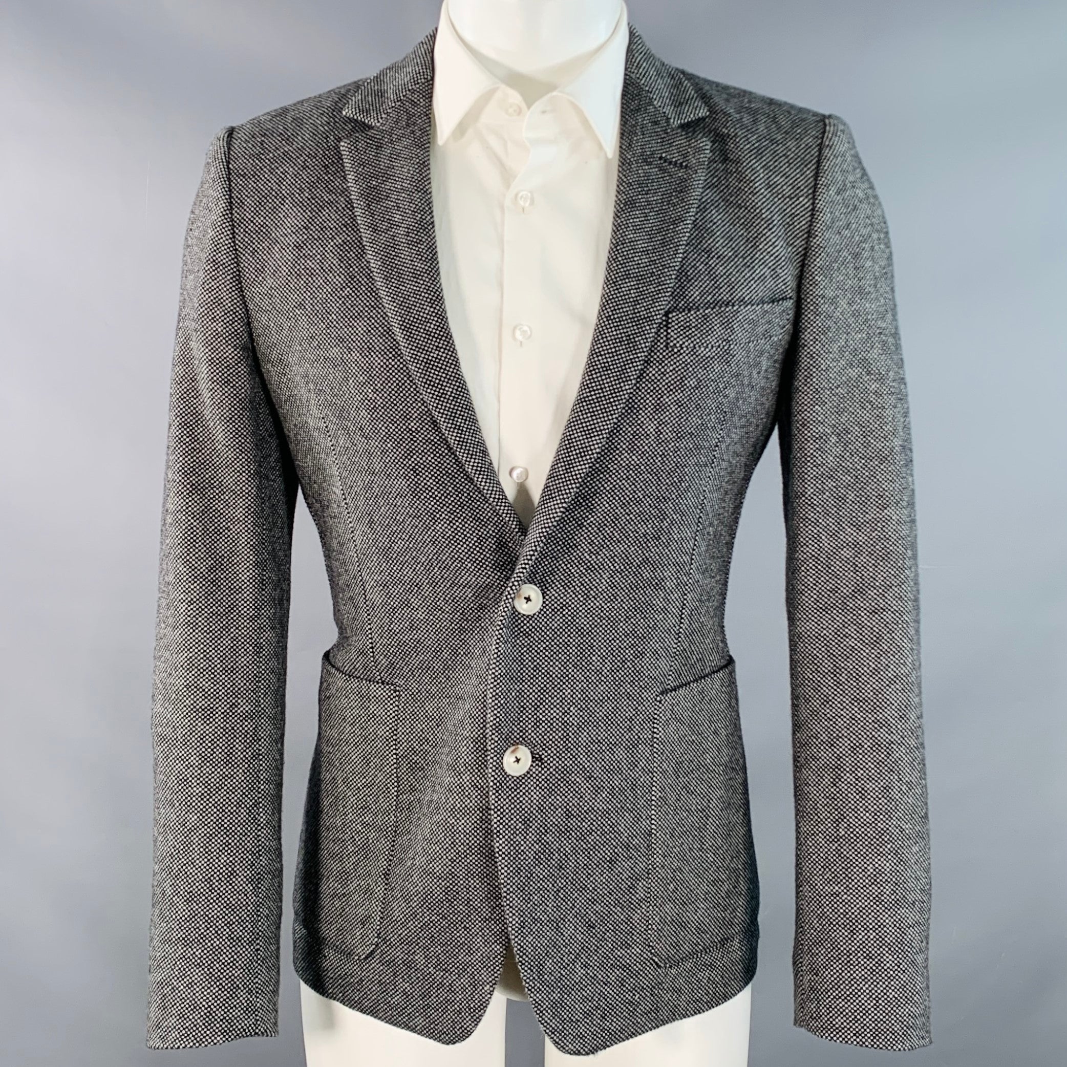 AMI by ALEXANDRE MATTIUSSI Size 36 Black Grey Woven Wool Blend