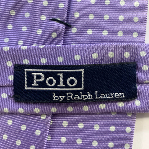 POLO Purple White Polka Dot Silk Tie