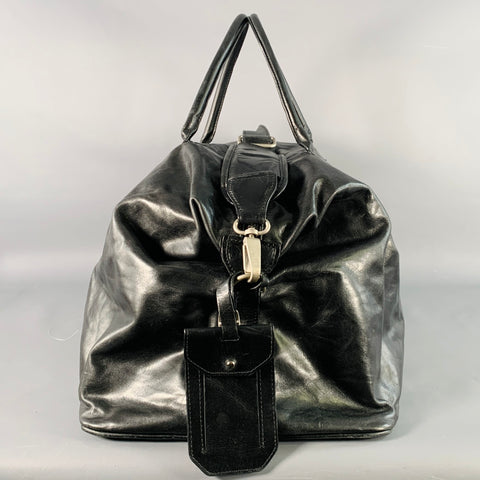 MOORE & GILES Black Leather Duffle Bag
