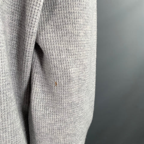 THOM BROWNE Size XL Grey Cream Cashmere Wool Waffle Hoodie Casual Top