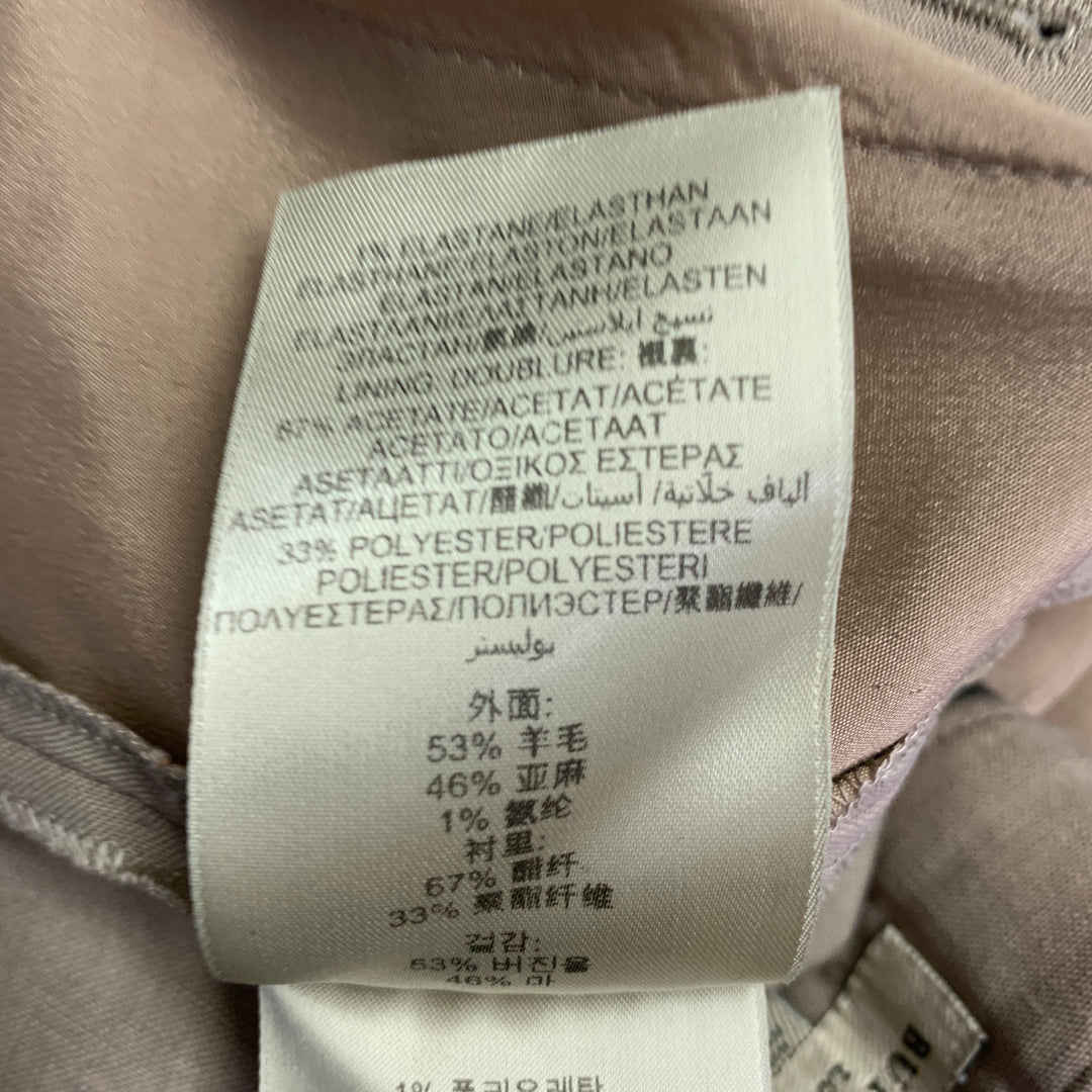 BURBERRY LONDON Size 8 Brown Wool Linen Pleated Shorts