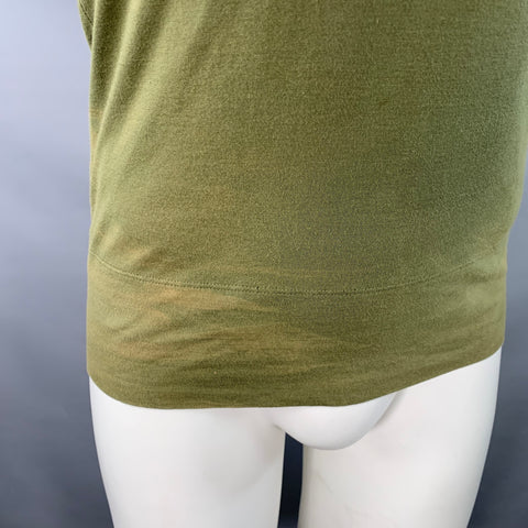 JOHN BARTLETT Size 38 Green Olive Cotton Crew Neck T-shirt