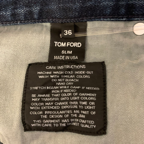 TOM FORD Size 38 Dark Washed Denim Slim Jeans
