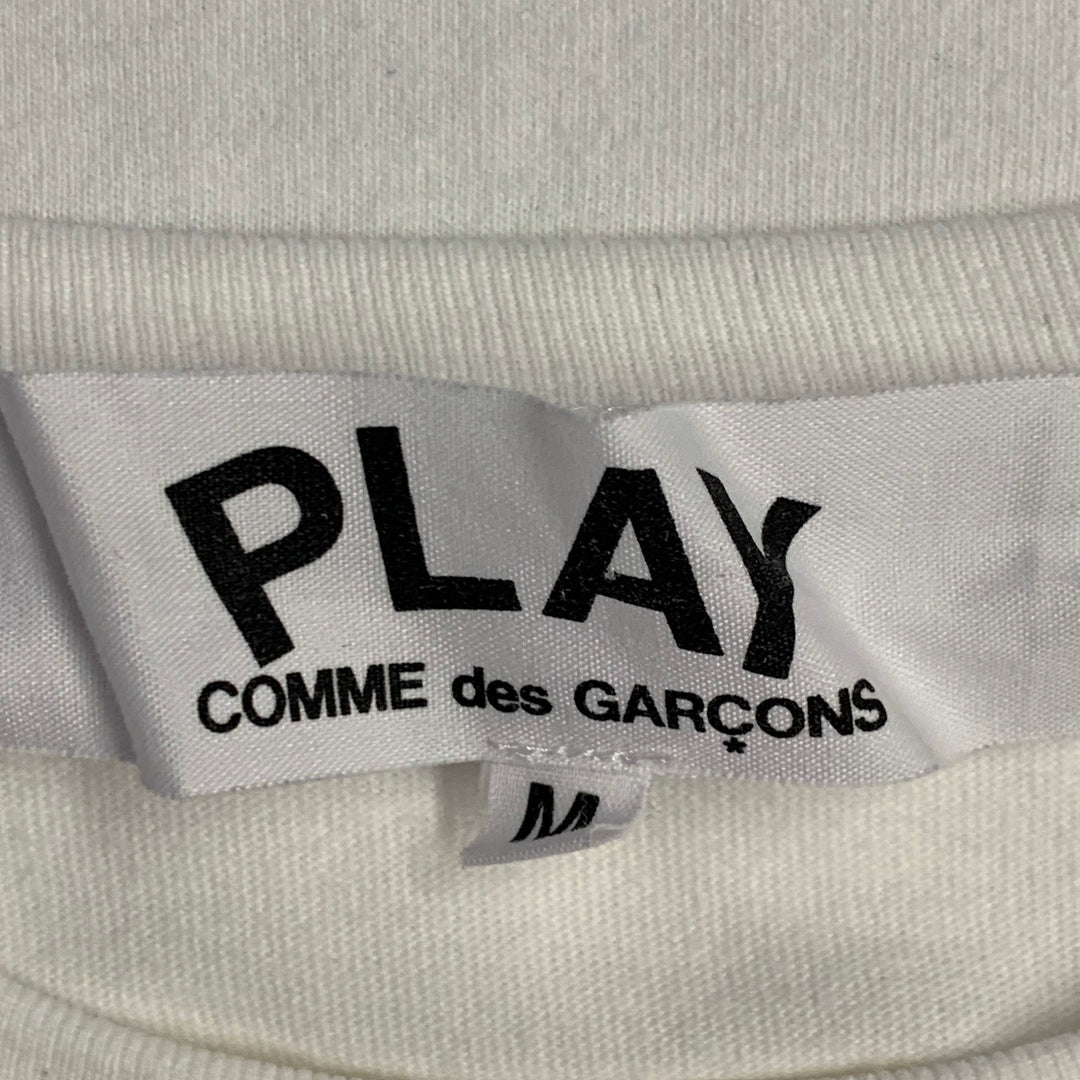 COMME des GARCONS PLAY Size M White Red Heart Applique T-shirt