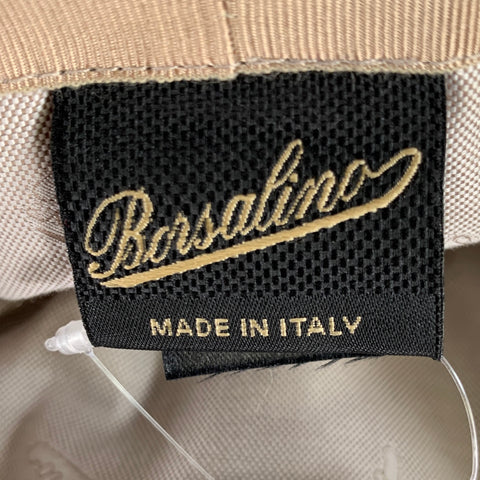 BORSALINO Size 7 Tan Khaki Geometric Cotton Hats