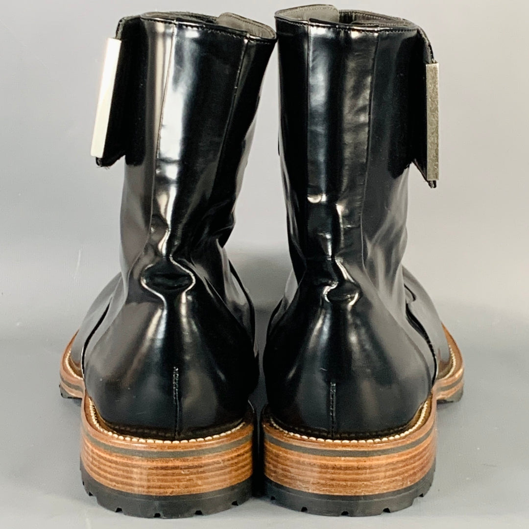 PORTS 1961 Size 11 Black Brown Leather Lace-Up Zipper Boots