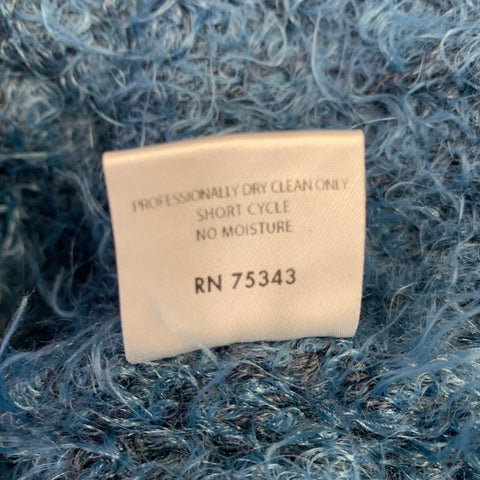 LINEAMAGLIA Size M Blue Nylon Blend Shaggy Scoop Neck Sweater
